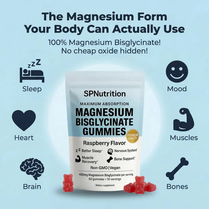 Magnesium Bisglycinate Gummies – 400mg (Sleep & Calm Support)